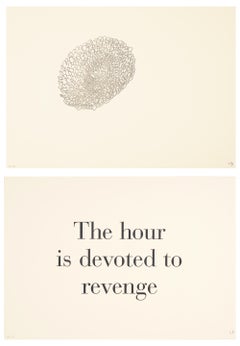 Vintage The Hour Is Devoted to Revenge -- Letterpress, Lithograph, Text Art by Bourgeois