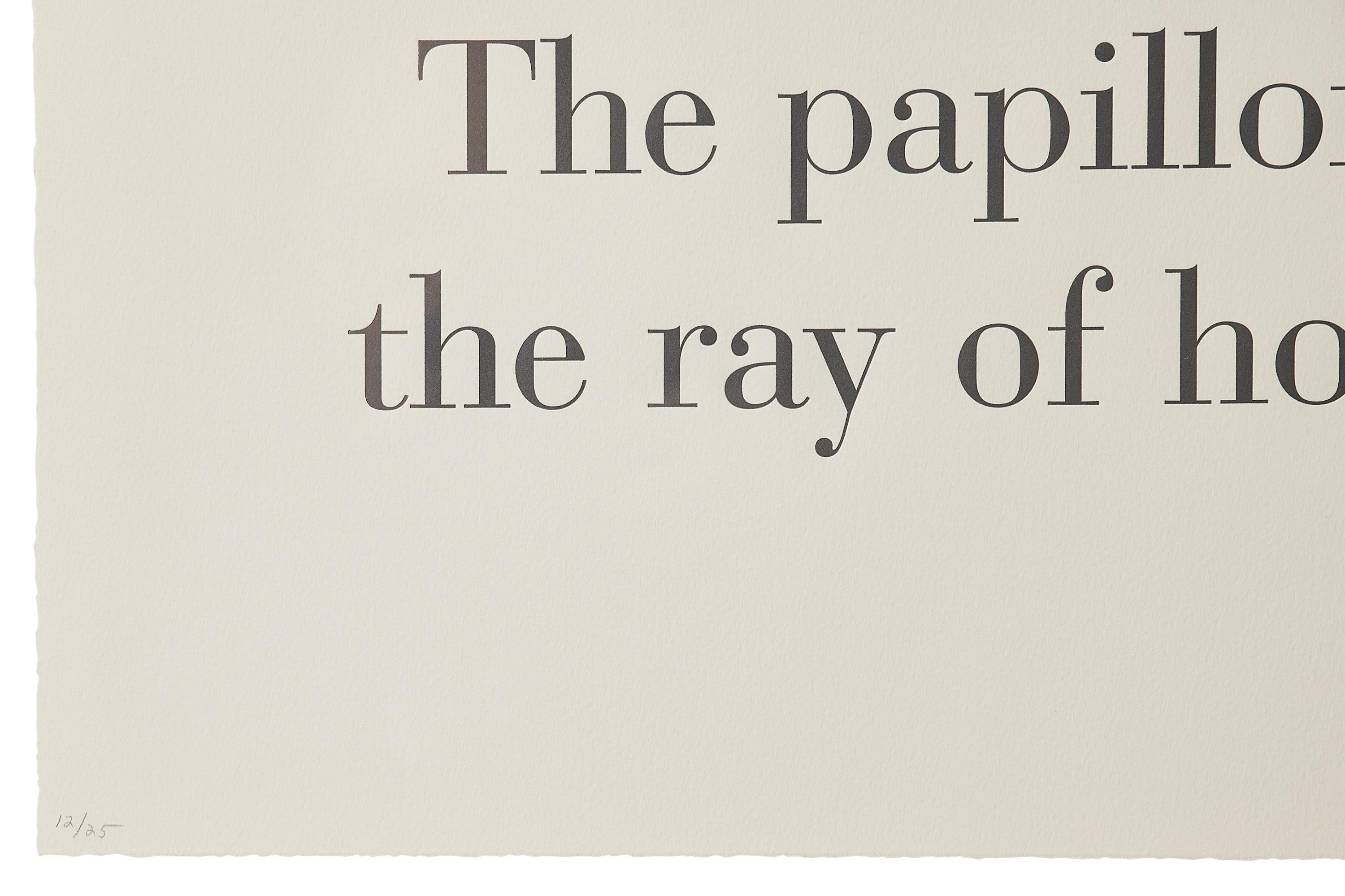 The Papillon, the Ray of Hope-- Lithograph, Text Art by Louise Bourgeois 2