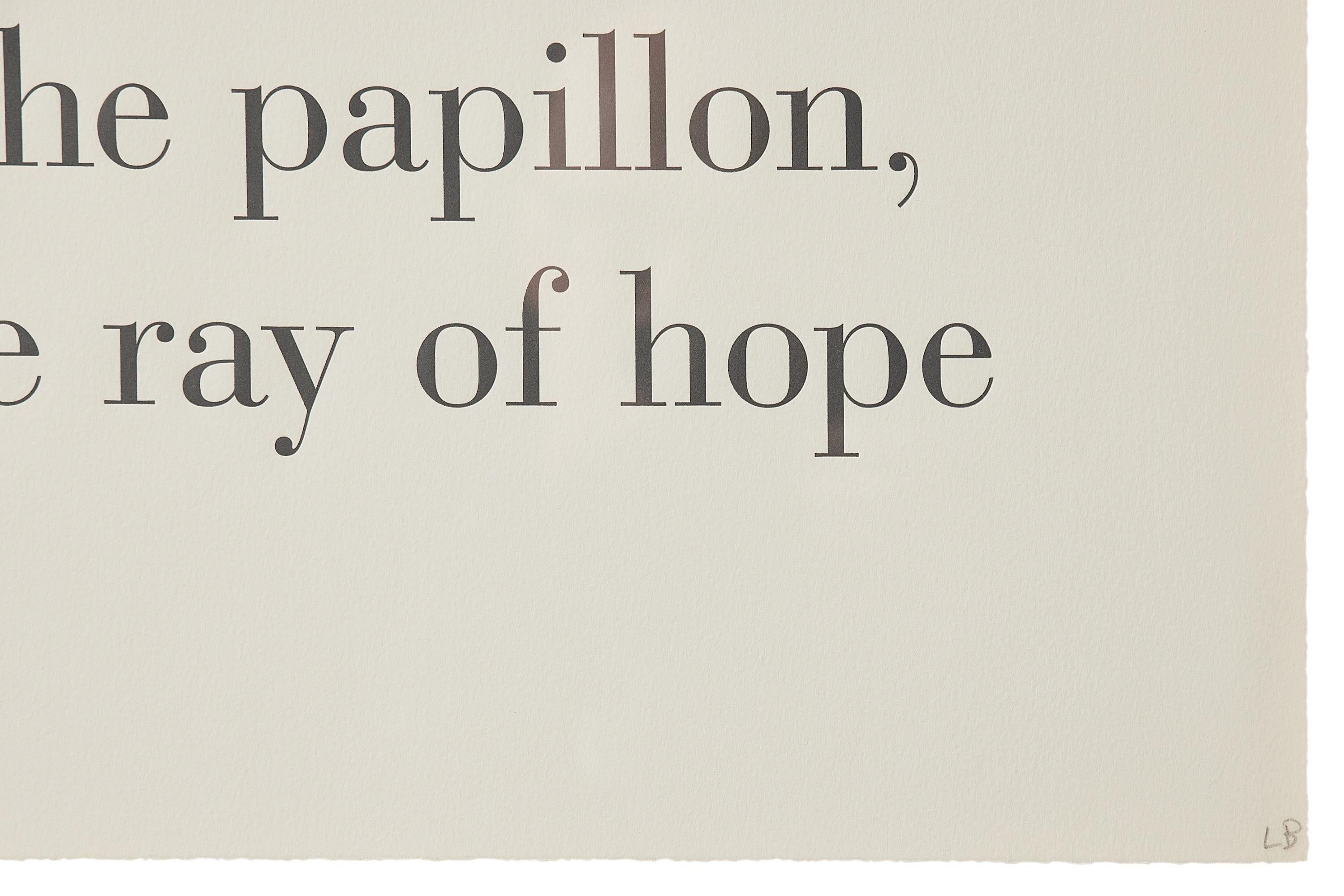 The Papillon, the Ray of Hope-- Lithograph, Text Art by Louise Bourgeois 3