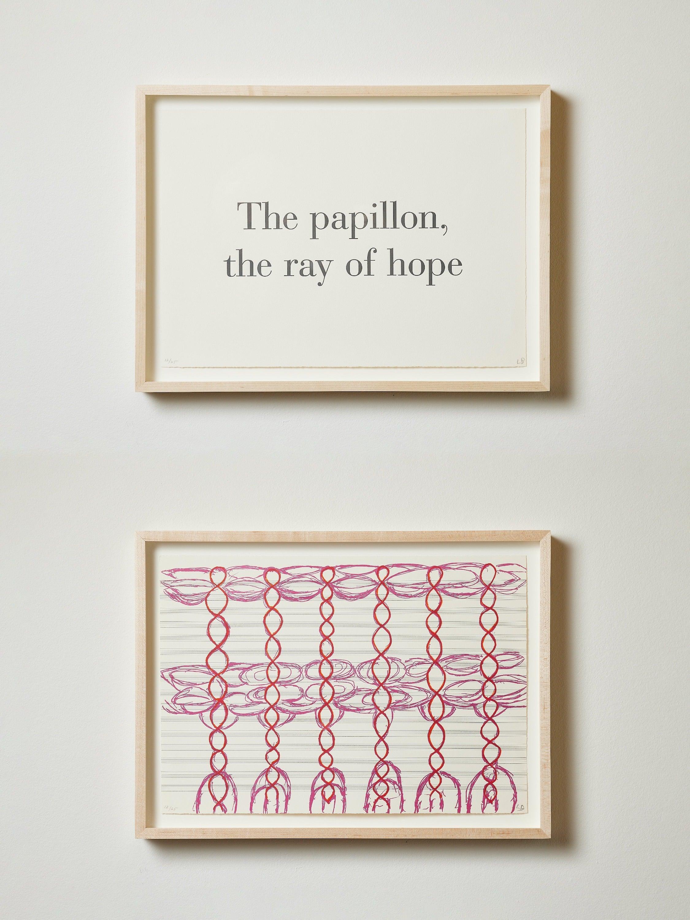 The Papillon, the Ray of Hope-- Lithograph, Text Art by Louise Bourgeois 4