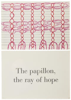 The Papillon, the Ray of Hope-- Lithograph, Text Art by Louise Bourgeois