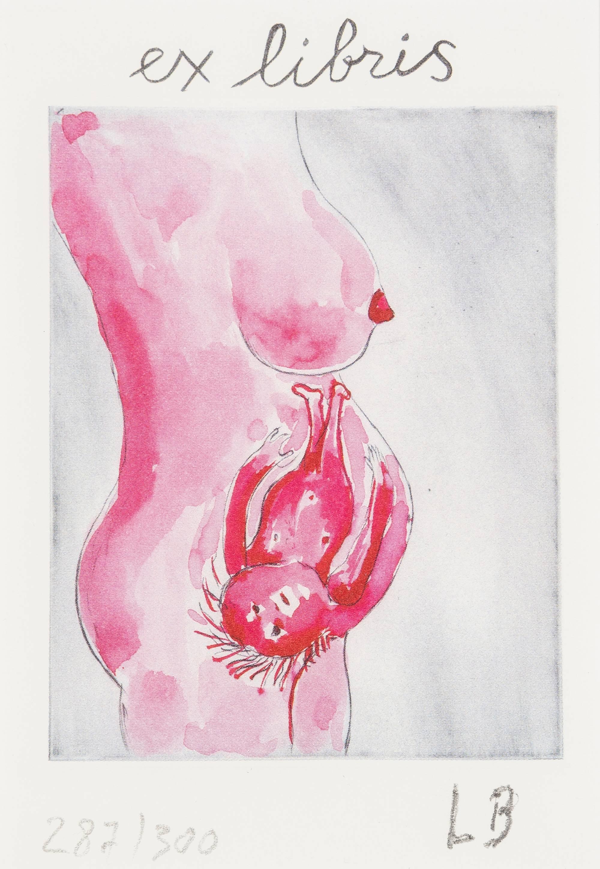 Louise Bourgeois Figurative Print - The Reticent Child (Ex Libris)