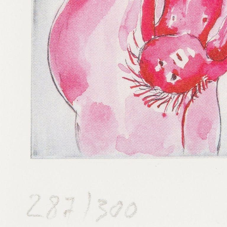 LOUISE BOURGEOIS
The Reticent Child (Ex Libris), 2005

Lithograph with embossing in colours, on wove
Signed and numbered from the edition of 300
Printed by Martin Kätelhön, Cologne
Published by Salon Verlag, Cologne
Accompanied by the book 'Recueil