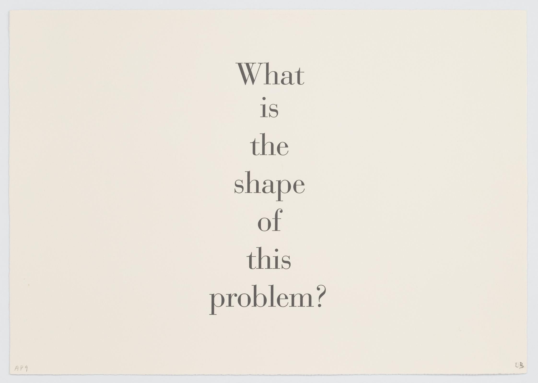 What is the shape of this problem? (portfolio) - Print by Louise Bourgeois
