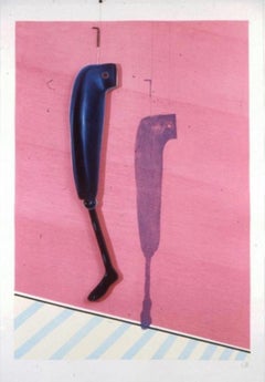 Henriette (Surrealist Feminist Print with Affixed Marionette Leg)