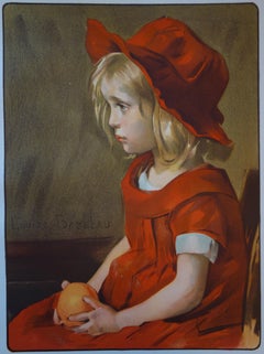 Joven con una naranja - Litografía original, 1898