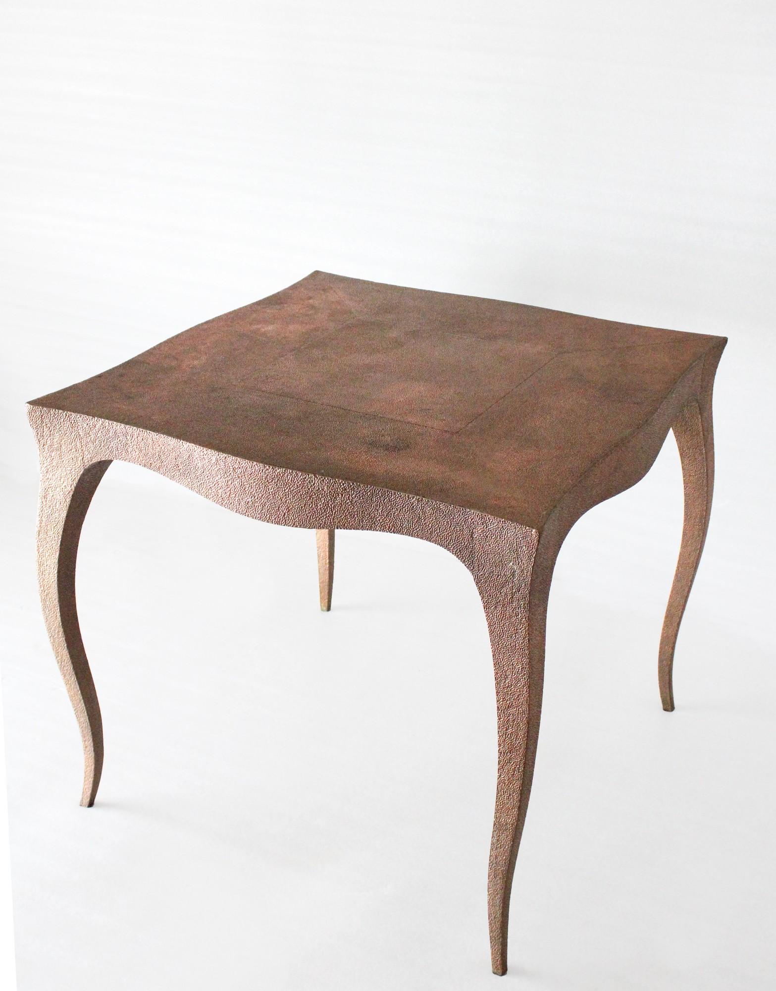Other Louise Card Table Metal Clad Over Teakwood Handcrafted in India by Paul Mathieu For Sale