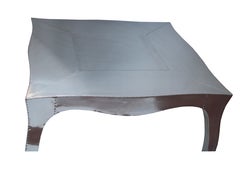 Louise Card Table Metal Clad Over Teakwood Handcrafted in India by Paul Mathieu