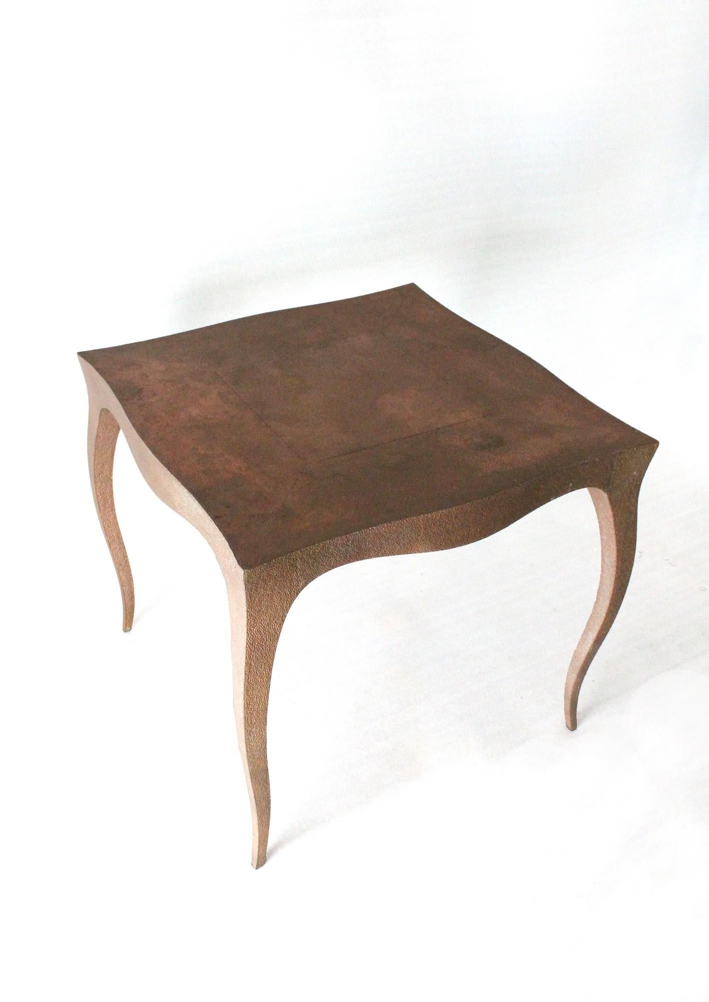 Indian Louise Card Table Metal Clad Over Teakwood Handcrafted in India by Paul Mathieu For Sale