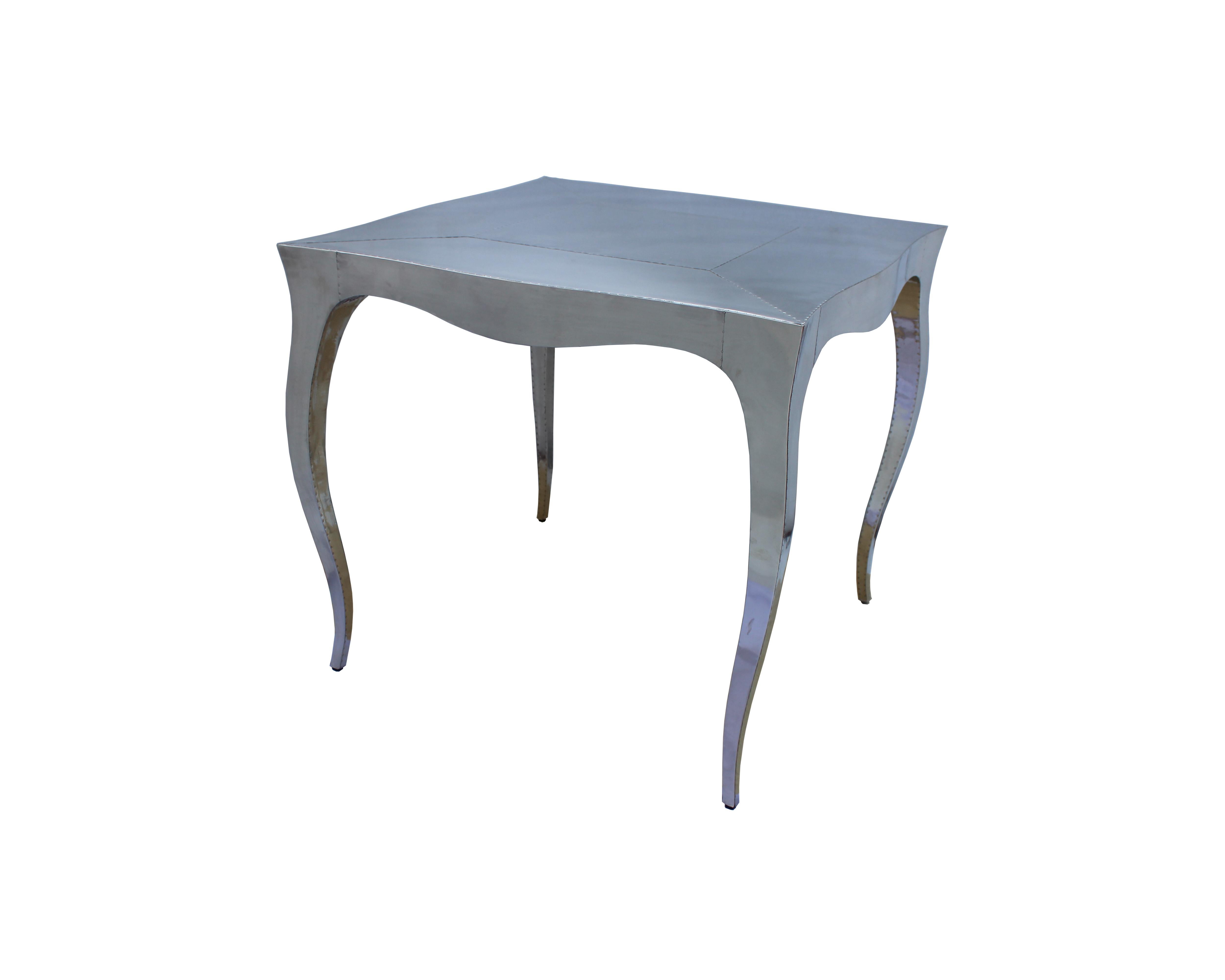 Hand-Carved Louise Card Table Metal Clad Over Teakwood Handcrafted in India by Paul Mathieu For Sale