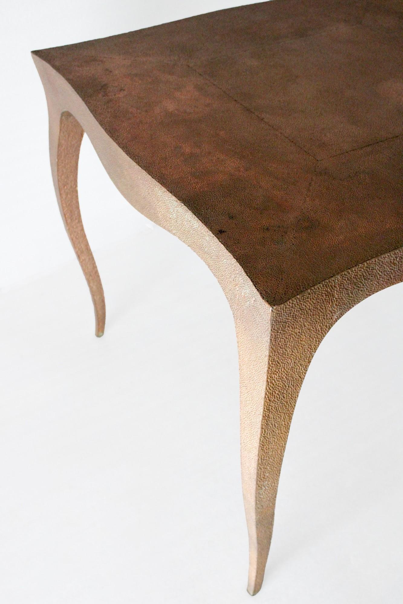 Louise Card Table Metal Clad Over Teakwood Handcrafted in India by Paul Mathieu In New Condition For Sale In New York, NY