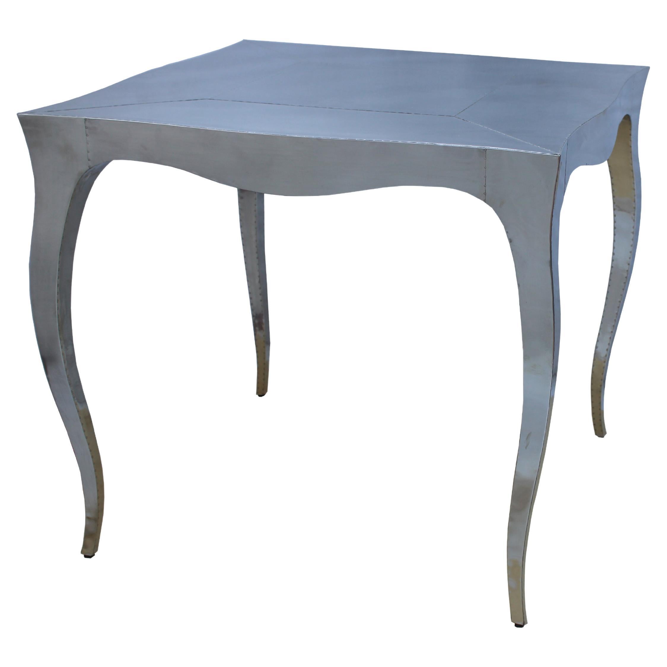 Louise Card Table Metal Clad Over Teakwood Handcrafted in India by Paul Mathieu