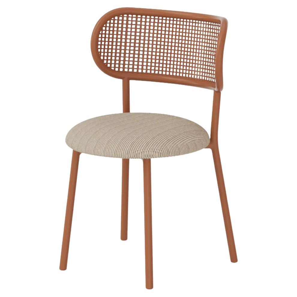 Louise Chair with Steel Structure, Perforated Steel Back and Upholstery For Sale