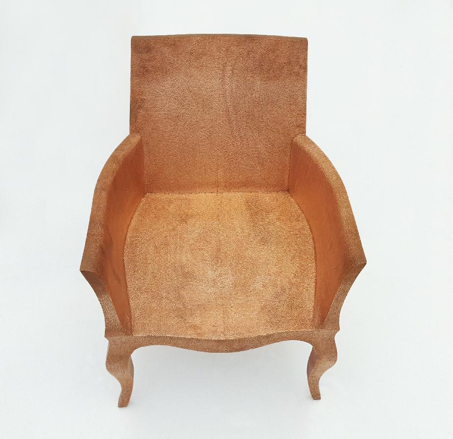 Louise Club Chair in Copper Over Teak wood by Paul Mathieu for Stephanie Odegard In New Condition For Sale In New York, NY