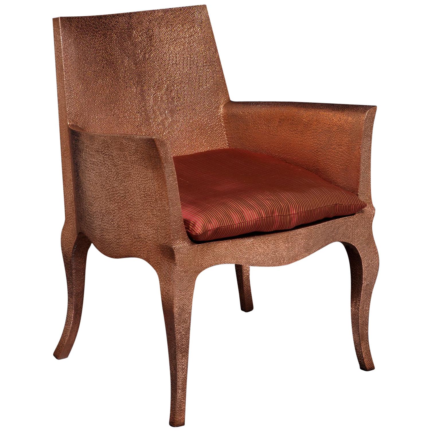 Louise Club Chair in Copper Over Teak wood by Paul Mathieu for Stephanie Odegard For Sale