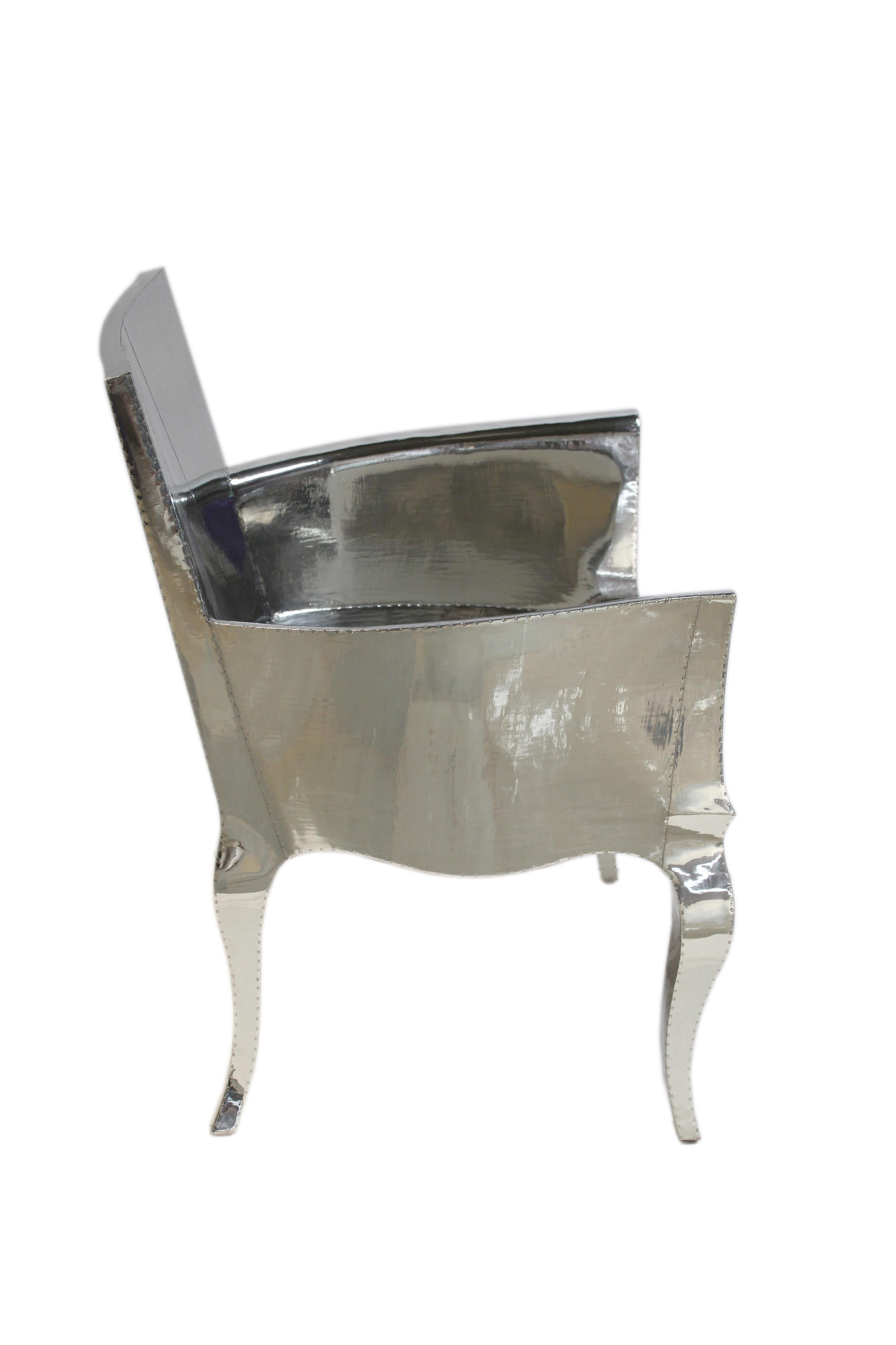 Louise Club Chair in White Bronze Clad Over Teak by Paul Mathieu  For Sale 4