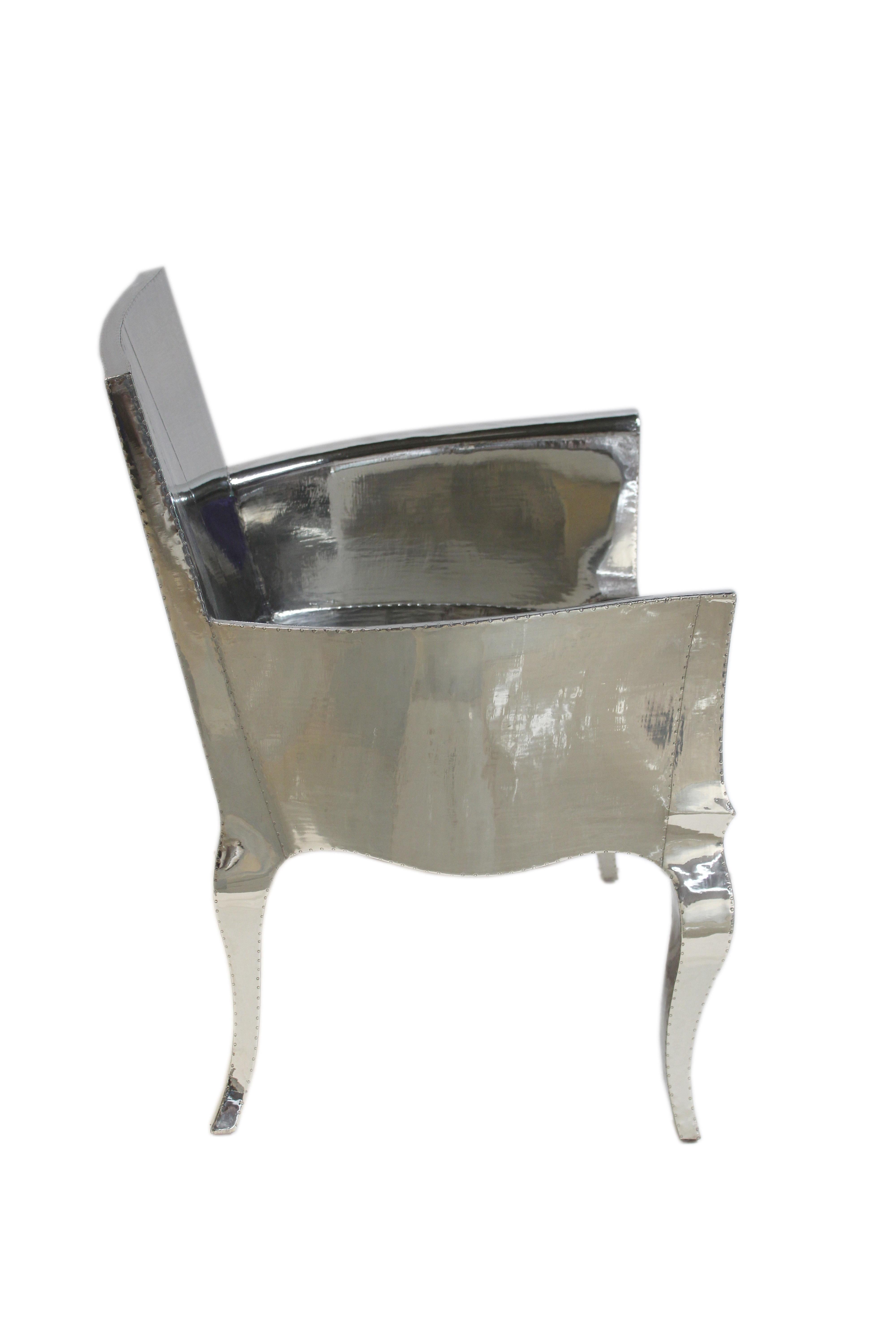 Fauteuil club Louise en bronze blanc recouvert de teck par Paul Mathieu en vente 4