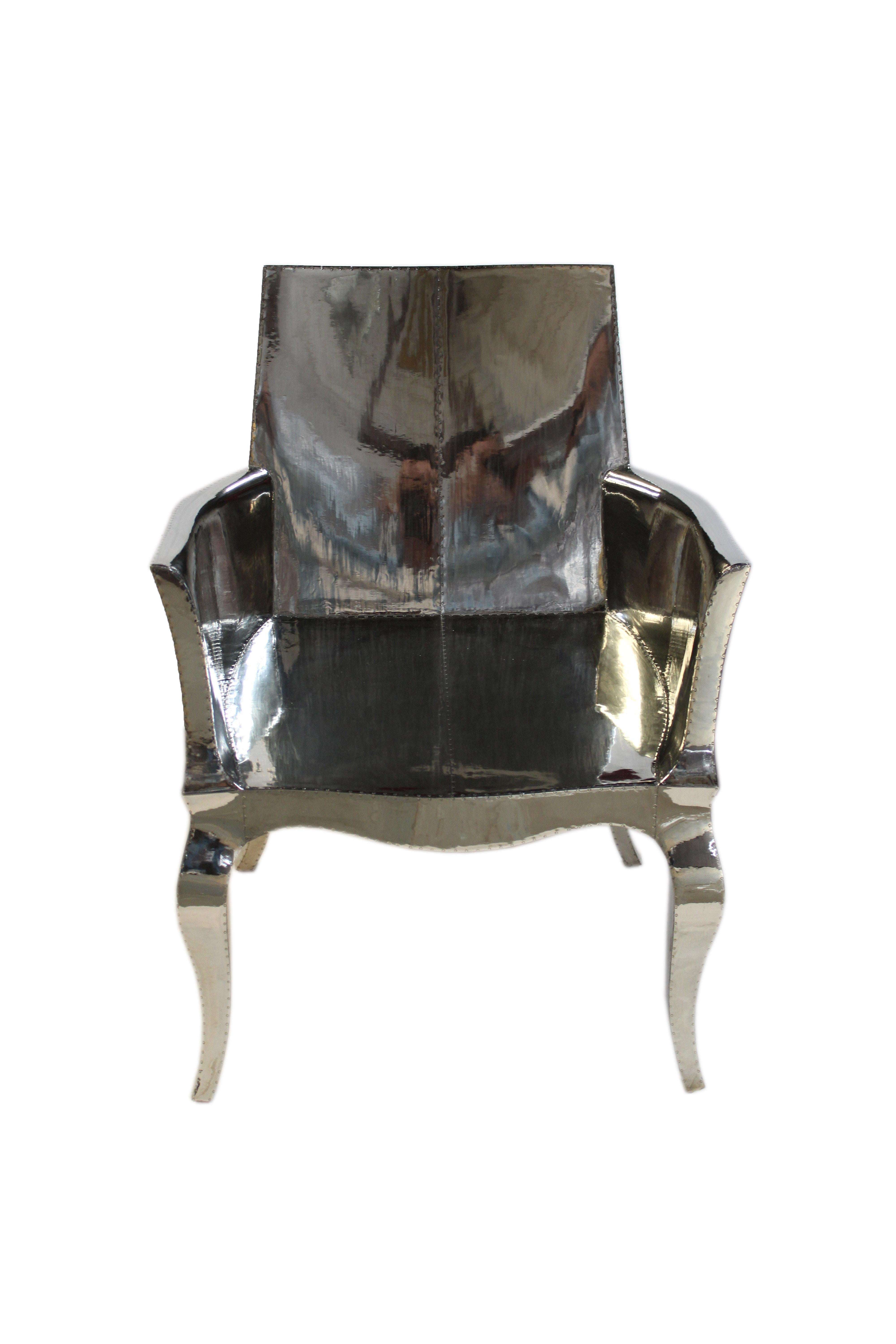 Louise Club Chair in White Bronze Clad Over Teak by Paul Mathieu  For Sale 6
