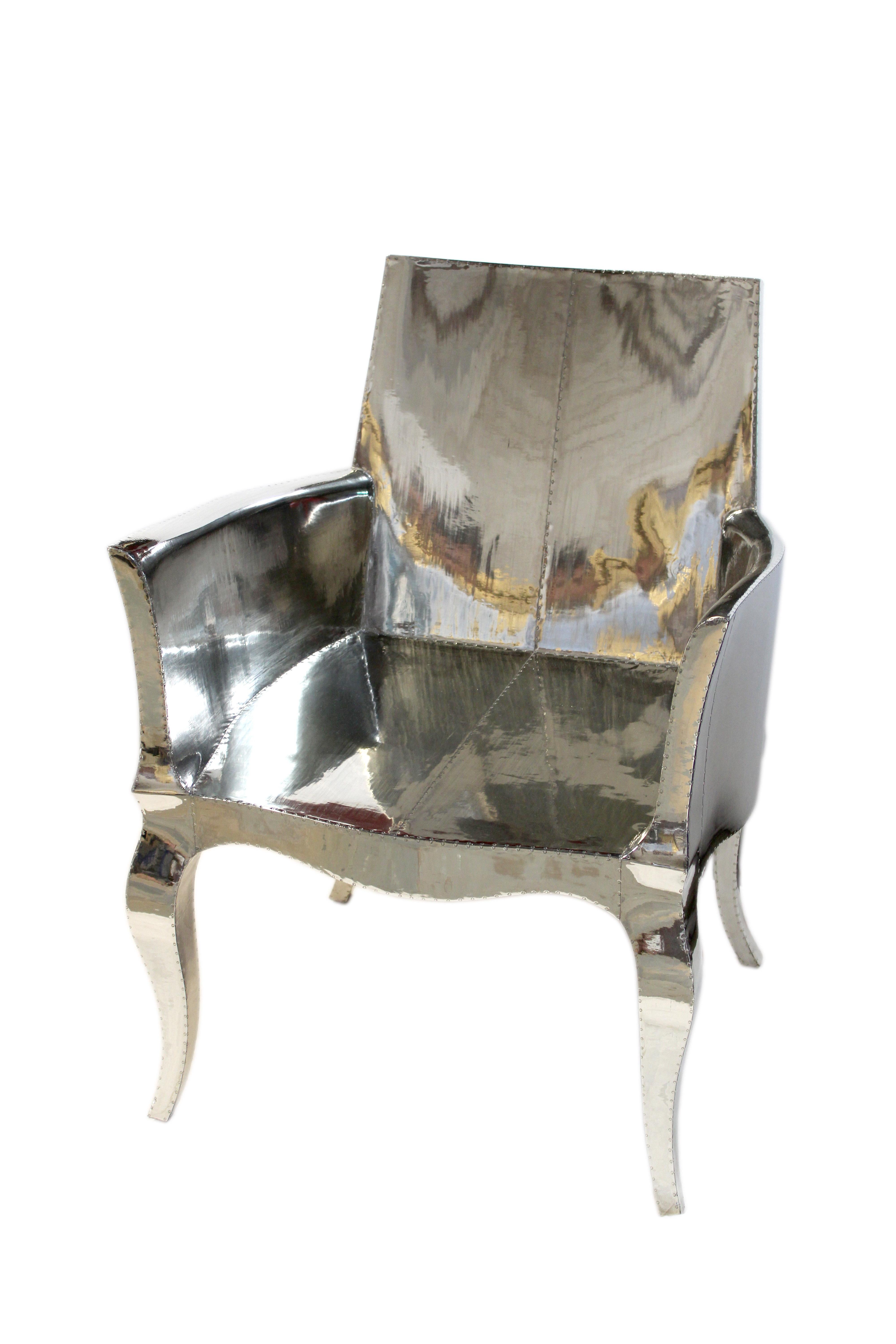 Louise Club Chair in White Bronze Clad Over Teak by Paul Mathieu  For Sale 7
