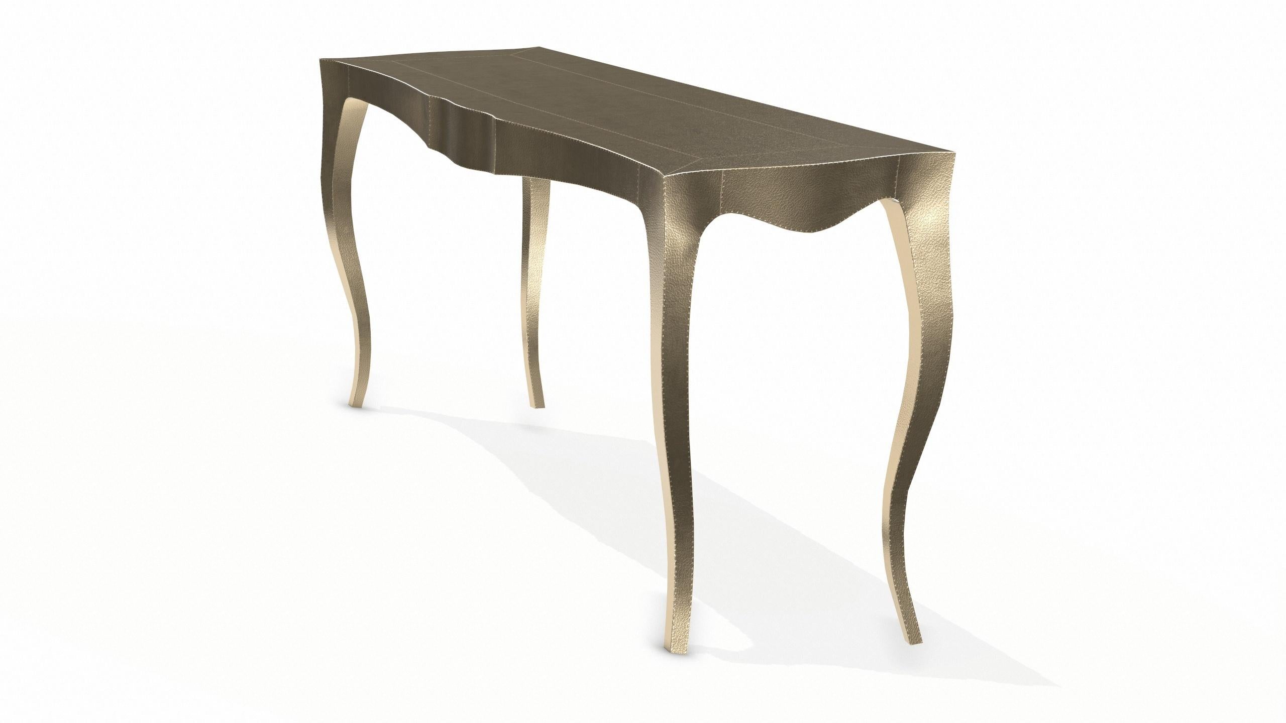 Louise Console Art Deco Card and Tea Tables Fine Hammered Brass by Paul Mathieu For Sale 2