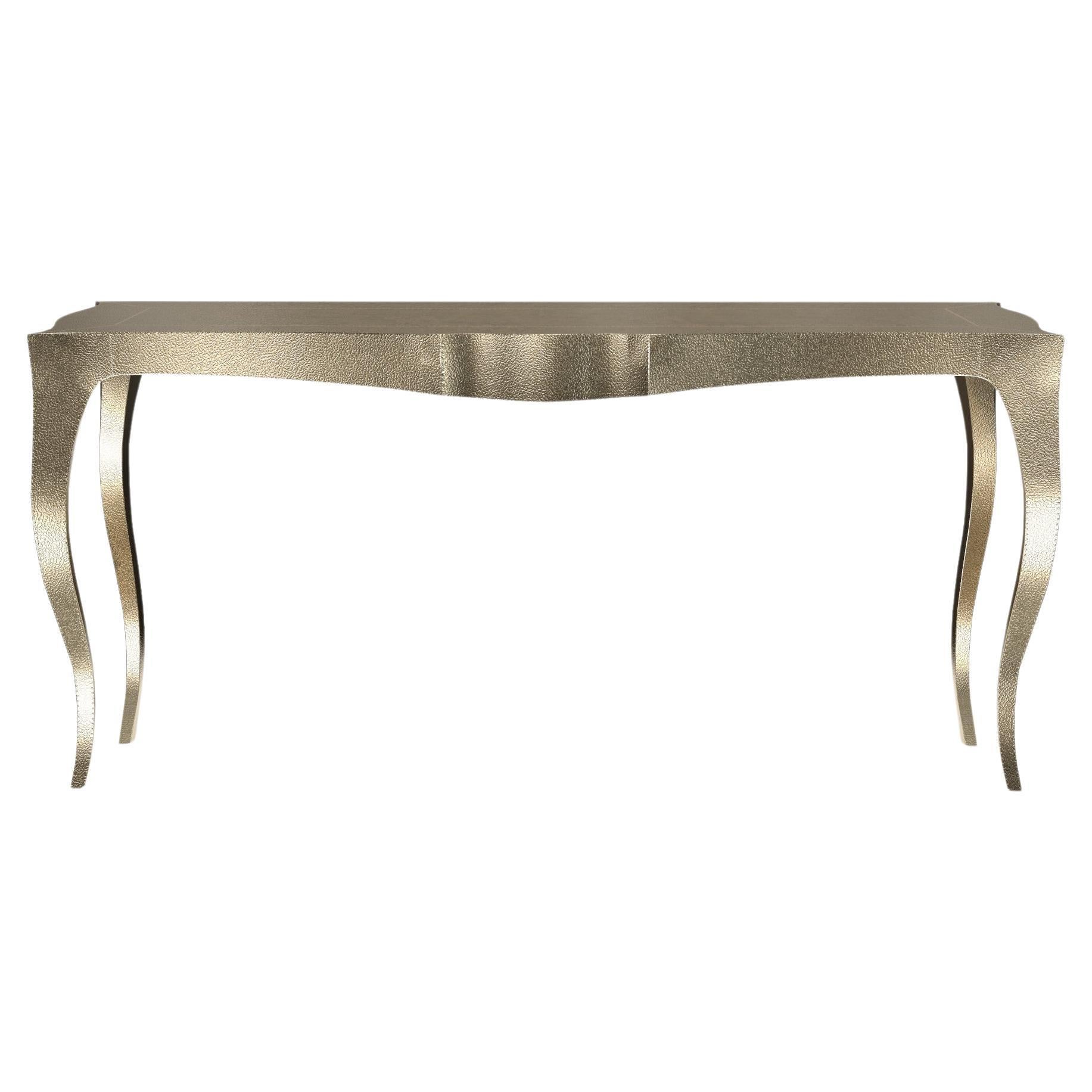 Louise Console Art Deco Card and Tea Tables Fine Hammered Brass by Paul Mathieu For Sale