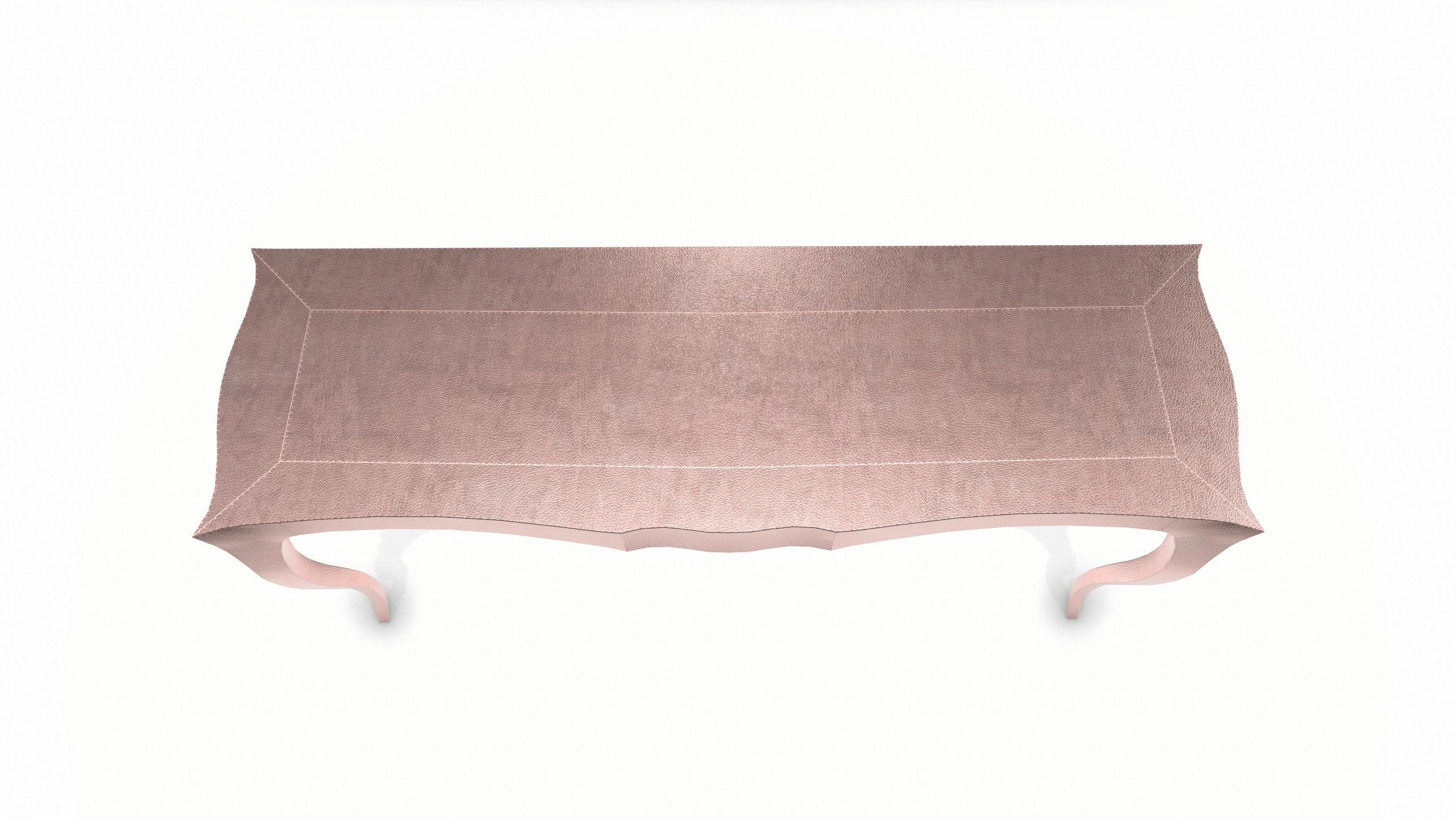 Louise Console Art Deco Card and Tea Tables Fine Hammered Copper by Paul Mathieu For Sale 1