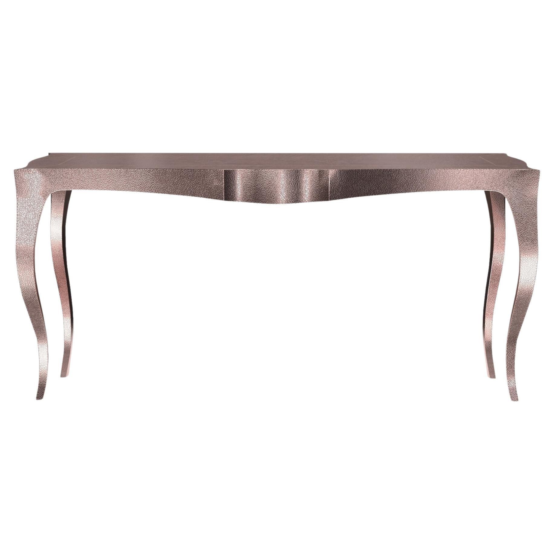 Louise Console Art Deco Card and Tea Tables Fine Hammered Copper by Paul Mathieu For Sale