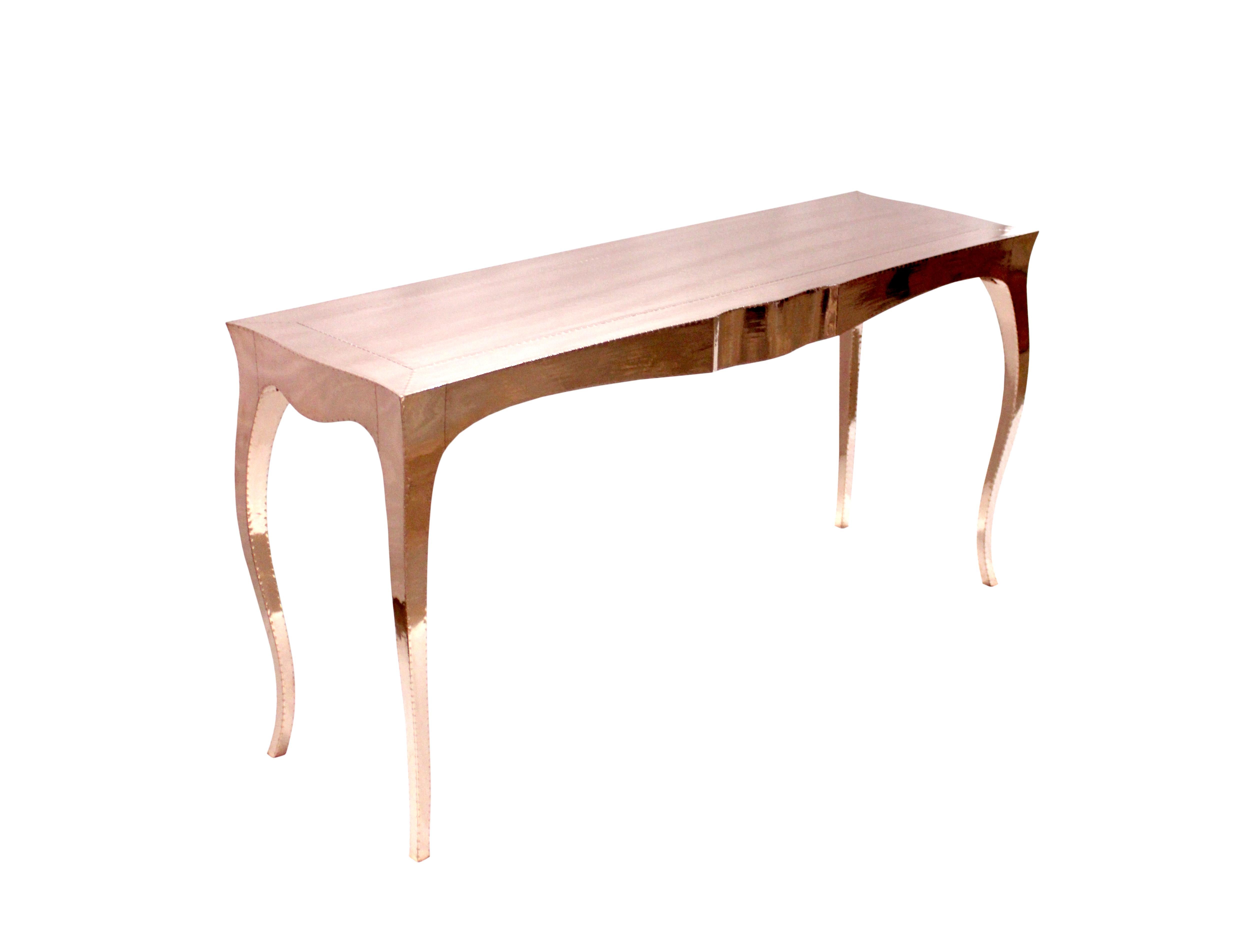 Louise Console Art Deco Card and Tea Tables Mid. Hammered Copper by Paul Mathieu For Sale 8