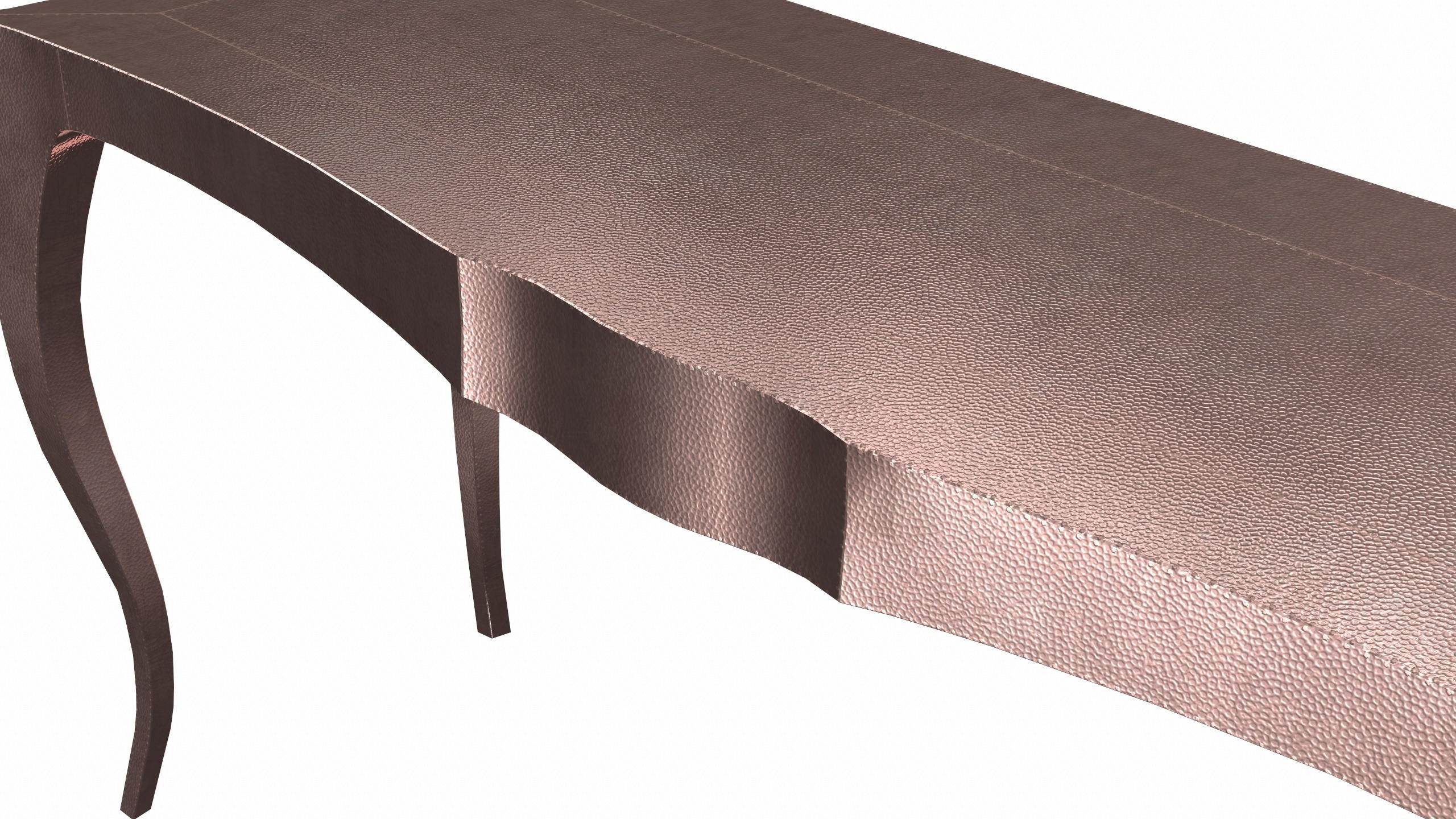 Contemporary Louise Console Art Deco Card and Tea Tables Mid. Hammered Copper by Paul Mathieu For Sale