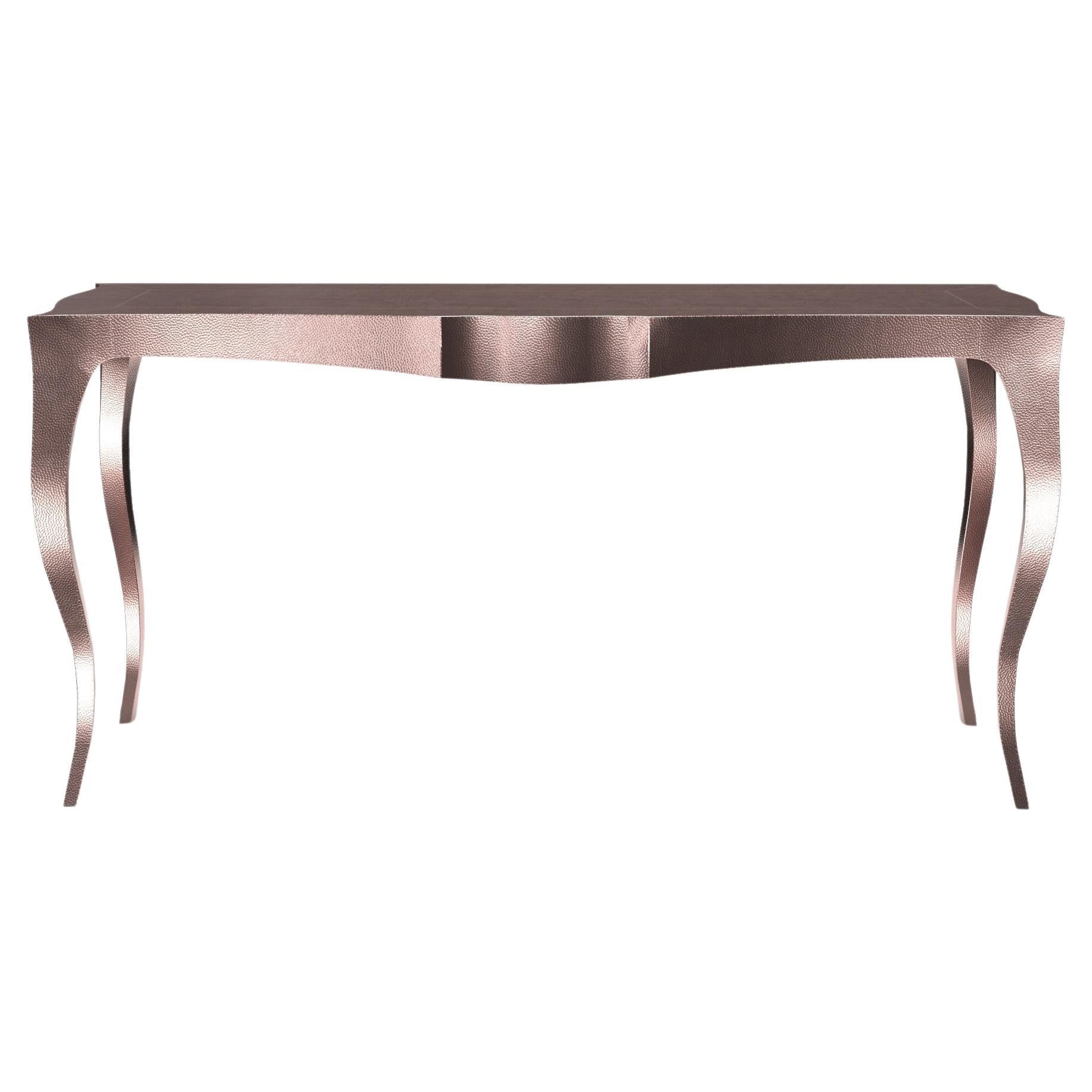 Louise Console Art Deco Card and Tea Tables Mid. Hammered Copper by Paul Mathieu For Sale