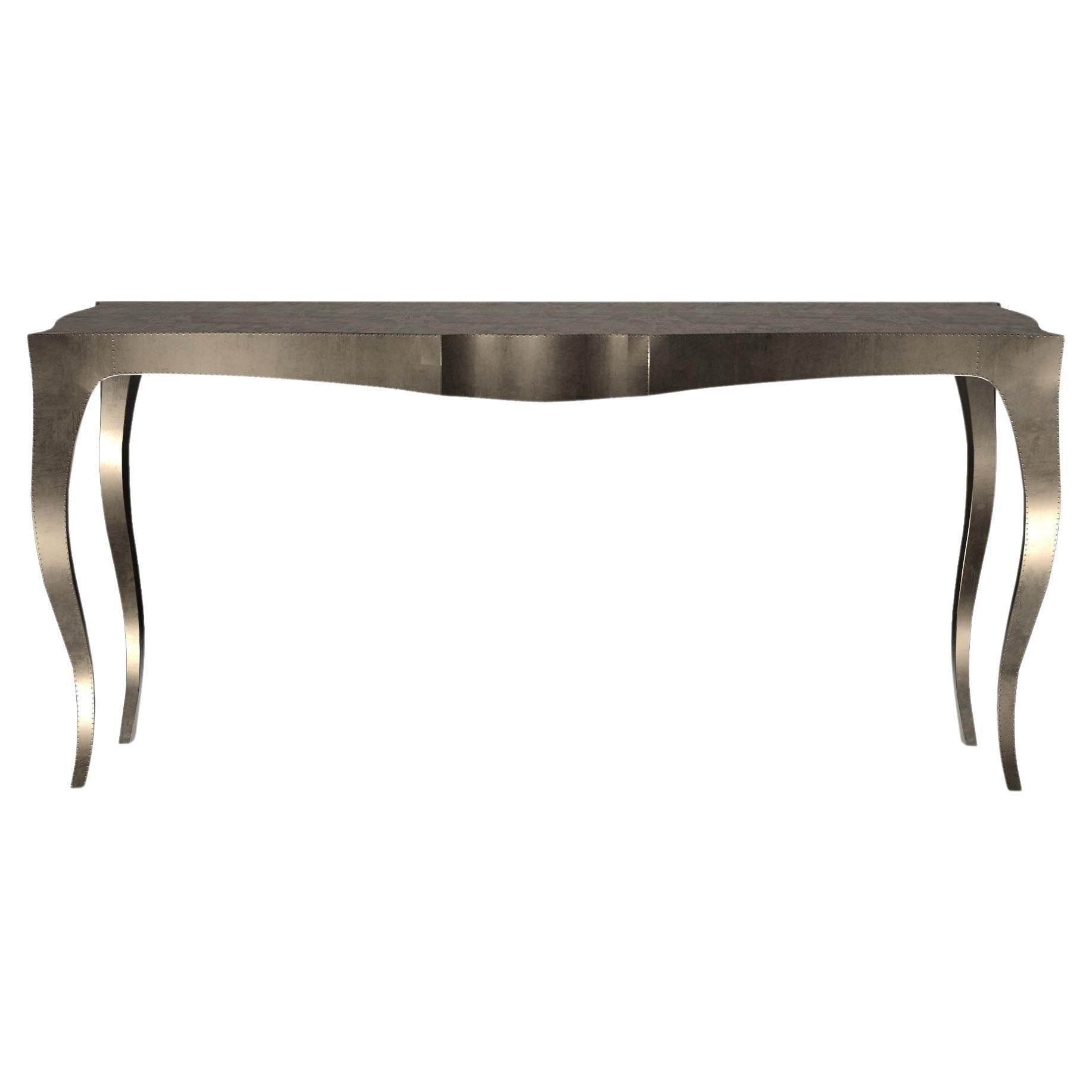 Louise Console Art Deco Card and Tea Tables Smooth Antique Bronze by Paul Mathie For Sale