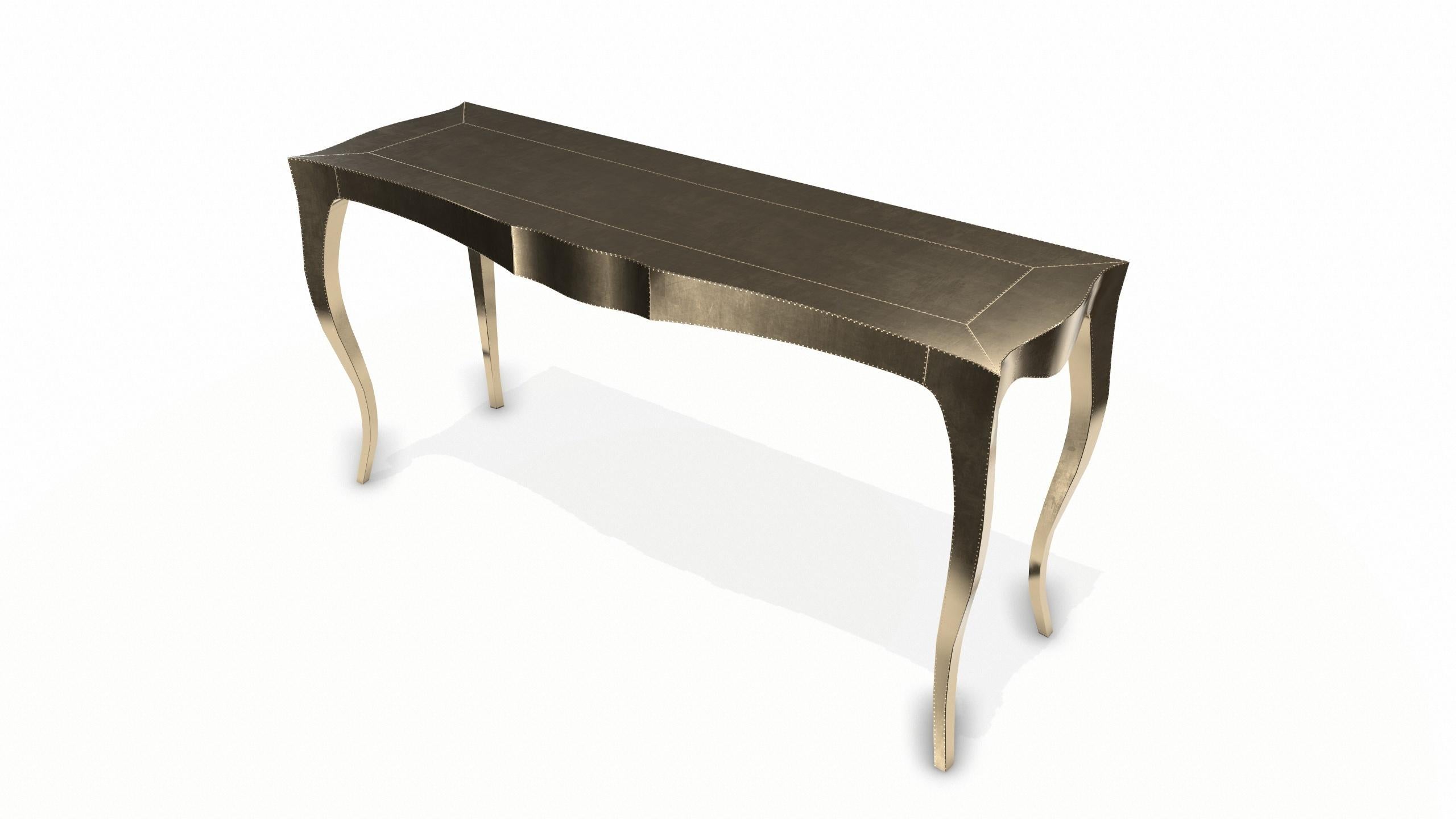 Other Louise Console Art Deco Card and Tea Tables Smooth Brass by Paul Mathieu For Sale