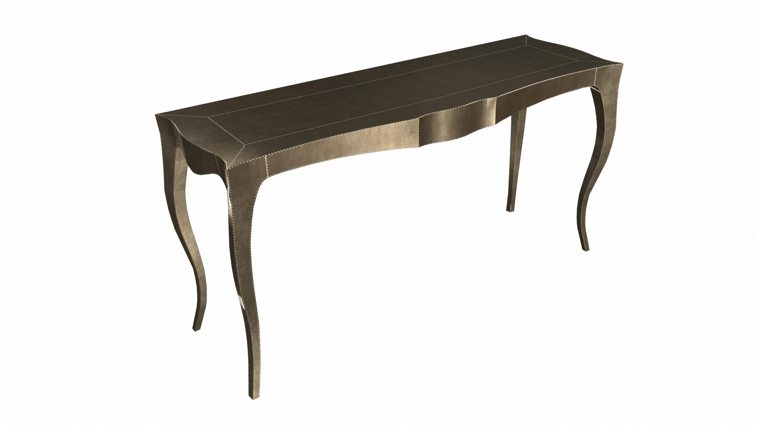 Louise Console Art Deco Card and Tea Tables Smooth Brass by Paul Mathieu In New Condition For Sale In New York, NY