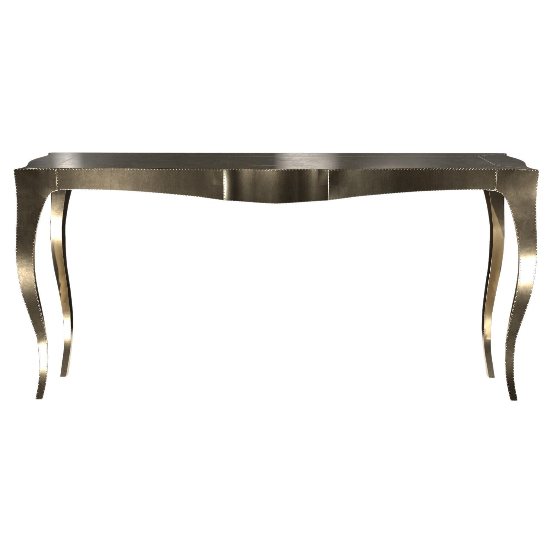 Louise Console Art Deco Card and Tea Tables Smooth Brass by Paul Mathieu For Sale