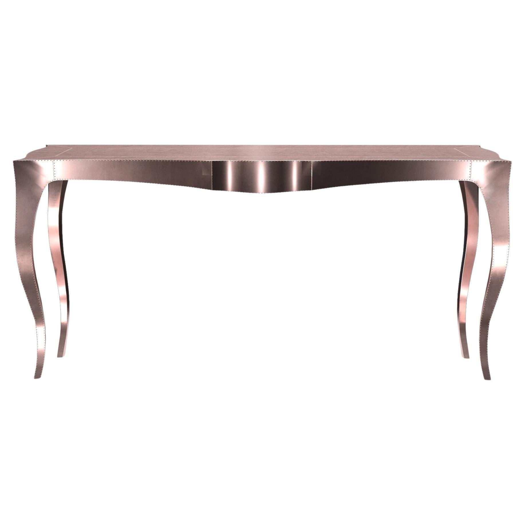 Louise Console Art Deco Card and Tea Tables Smooth Copper by Paul Mathieu For Sale