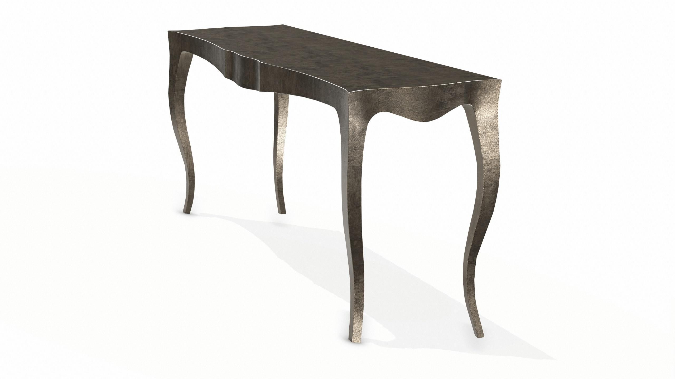 Contemporary Louise Console Art Deco Center Tables Fine Hammered Antique Bronze by P. Mathieu For Sale