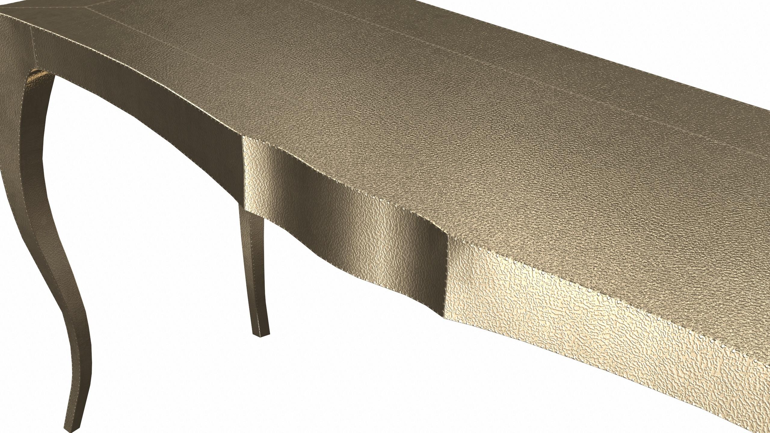 Contemporary Louise Console Art Deco Center Tables Fine Hammered Brass by Paul Mathieu For Sale