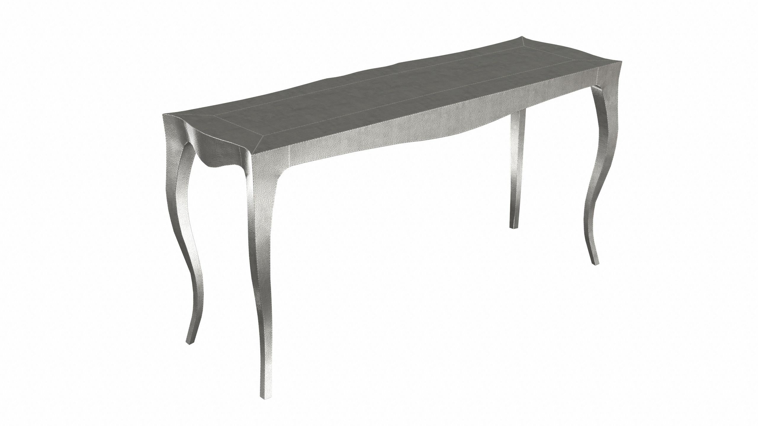 Louise Console Art Deco Center Tables Fine Hammered White Bronze by Paul Mathieu For Sale 1