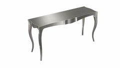 Louise Console Art Deco Center Tables Mid. Hammered White Bronze by Paul Mathieu