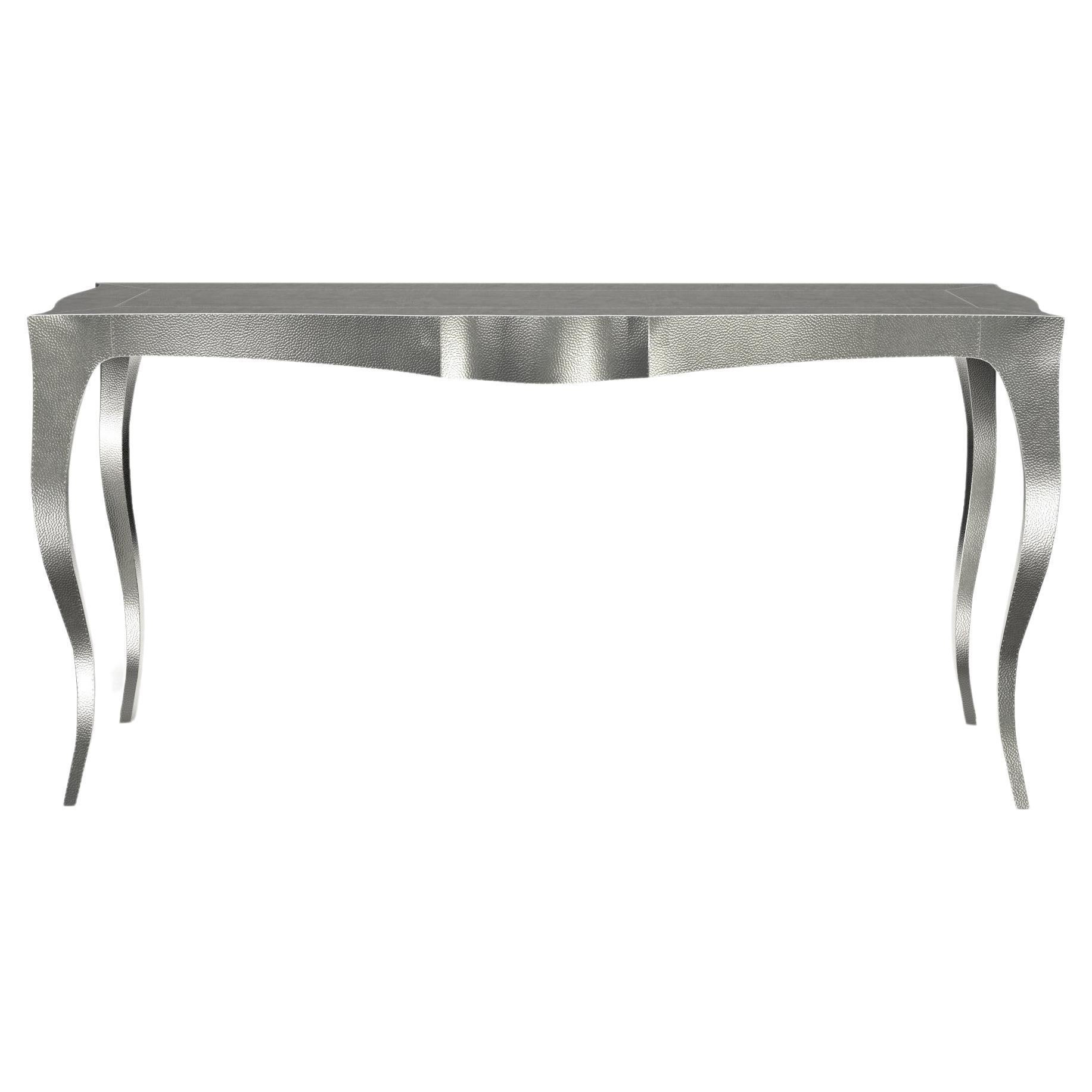 Louise Console Art Deco Center Tables Mid. Hammered White Bronze by Paul Mathieu