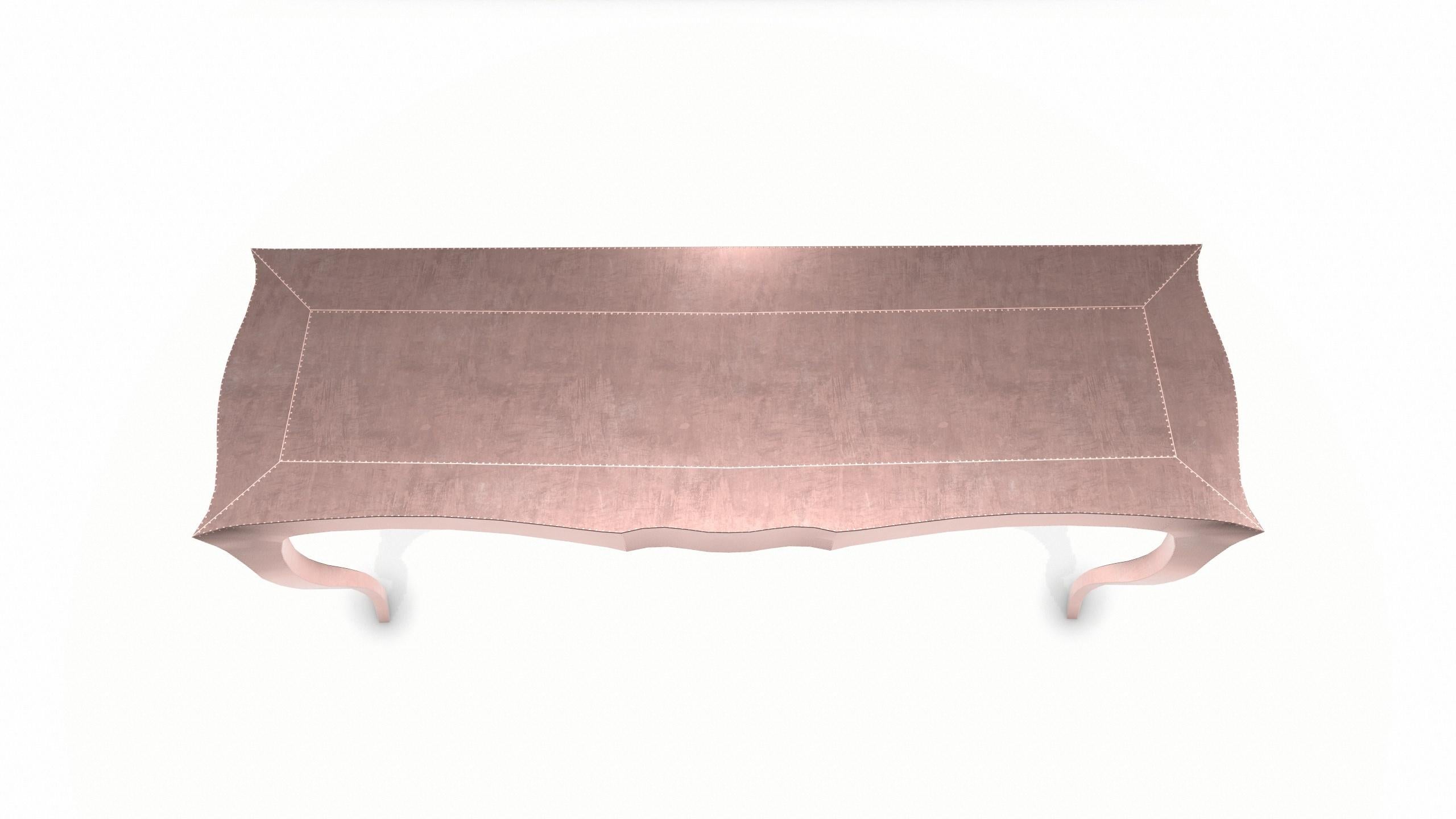 Louise Console Art Deco Center Tables Smooth Copper by Paul Mathieu For Sale 2