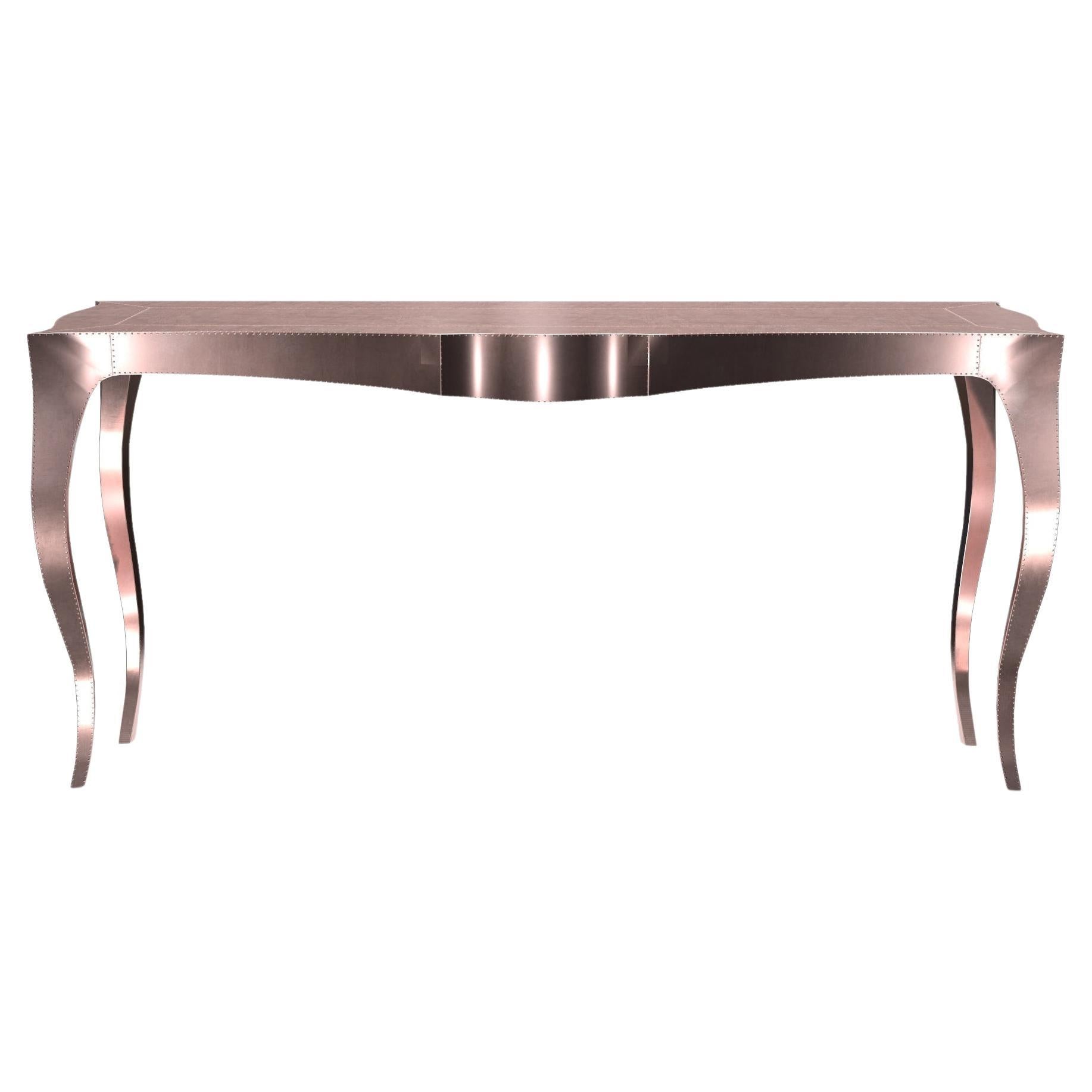 Louise Console Art Deco Center Tables Smooth Copper by Paul Mathieu For Sale