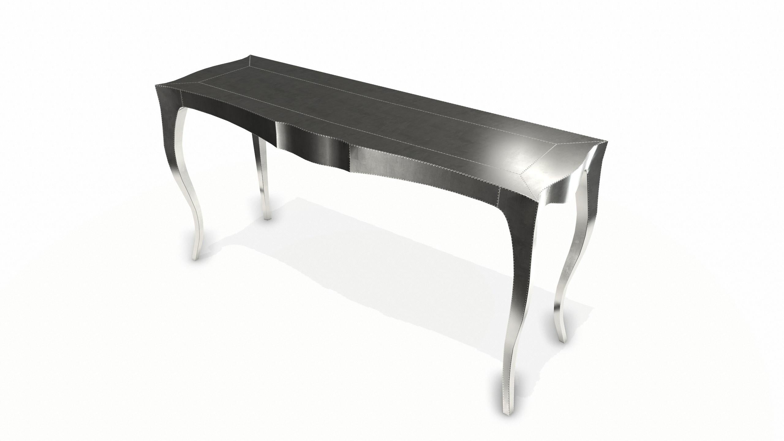 Indian Louise Console Art Deco Conference Tables Smooth White Bronze  by Paul Mathieu For Sale