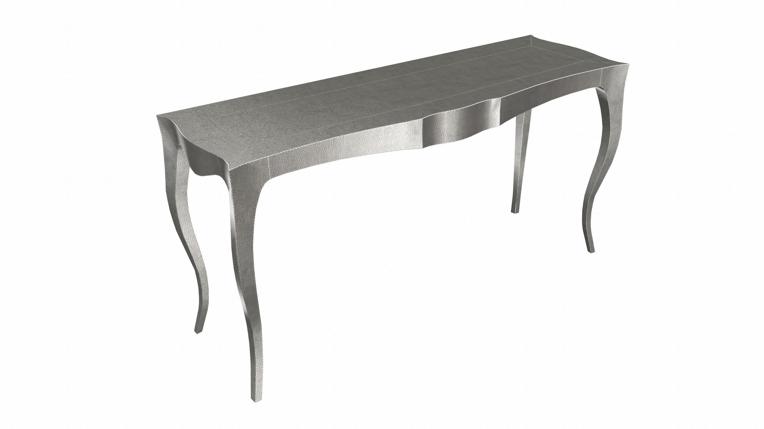 Contemporary Louise Console Art Deco Desks and Writing Tables Fine Hammered White Bronze  For Sale