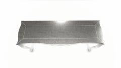 Louise Console Art Deco Industrial and Work Table Smooth White Bronze