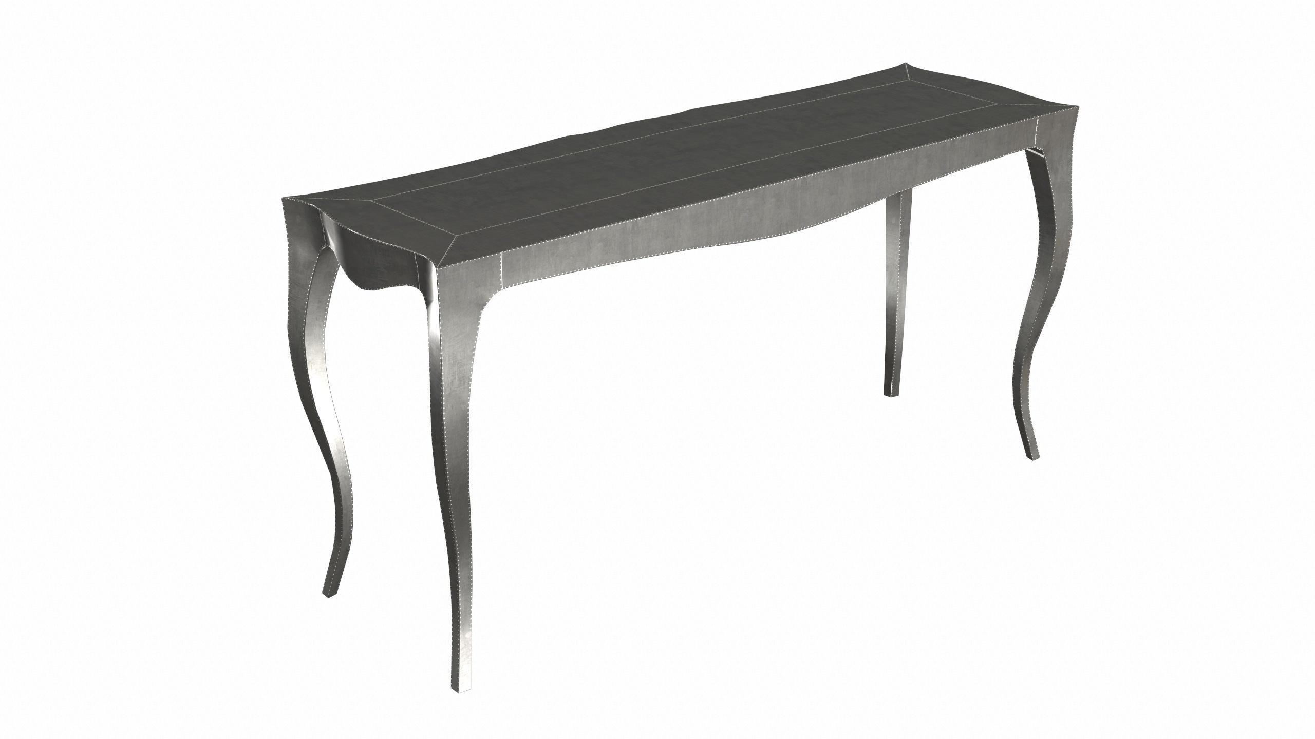 Console industrielle et table de travail Art Déco en bronze blanc lisse Louise  en vente 1