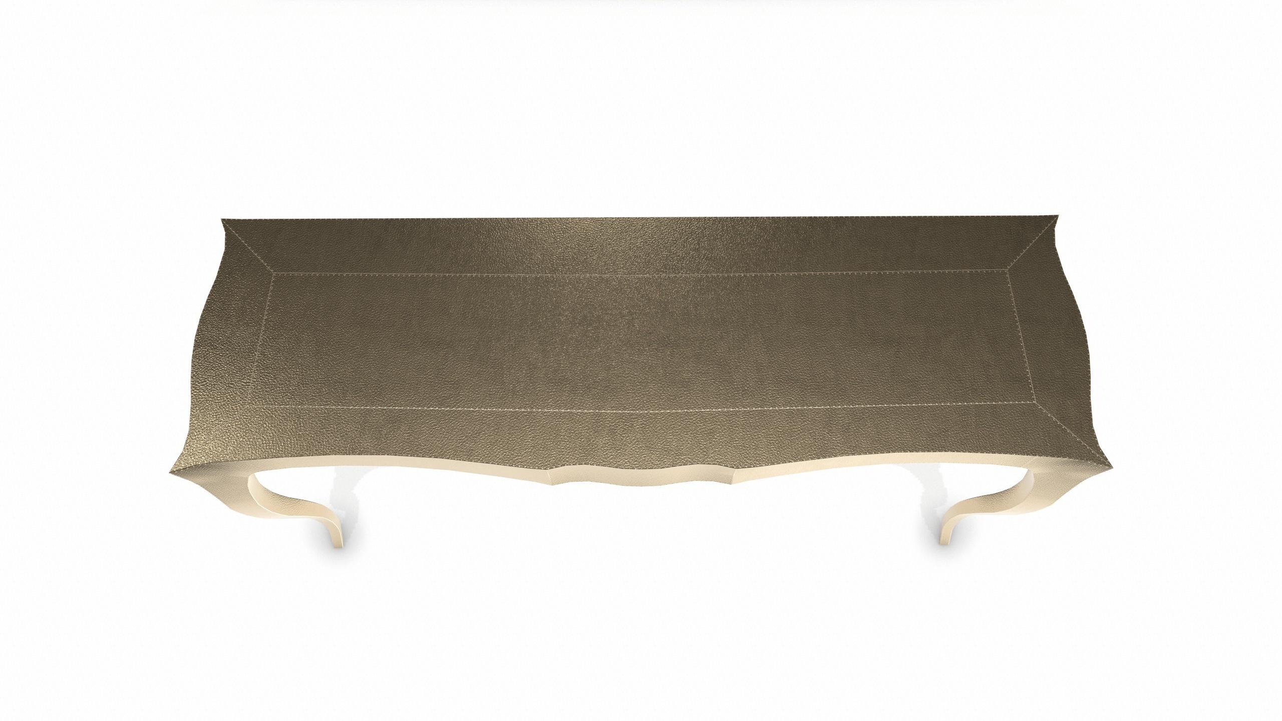 Other Louise Console Art Deco Industrial and Work Tables Fine Hammered Brass  For Sale