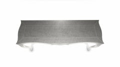Louise Console Art Deco Industrial and Work Tables Fine Hammered White Bronze