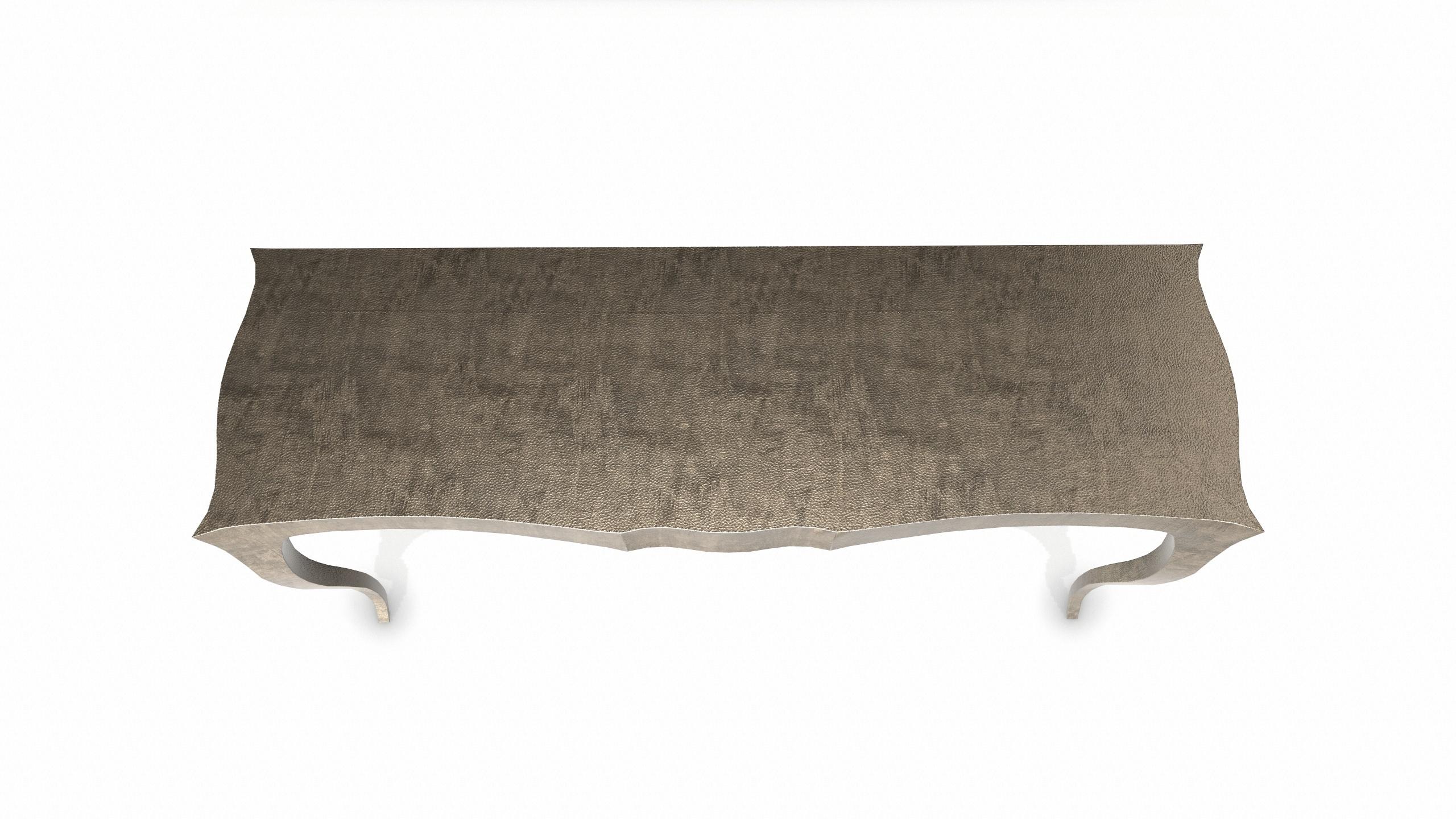 Louise Console Art Deco Industrial and Work Tables Mid. Hammered Antique Bronze In New Condition For Sale In New York, NY