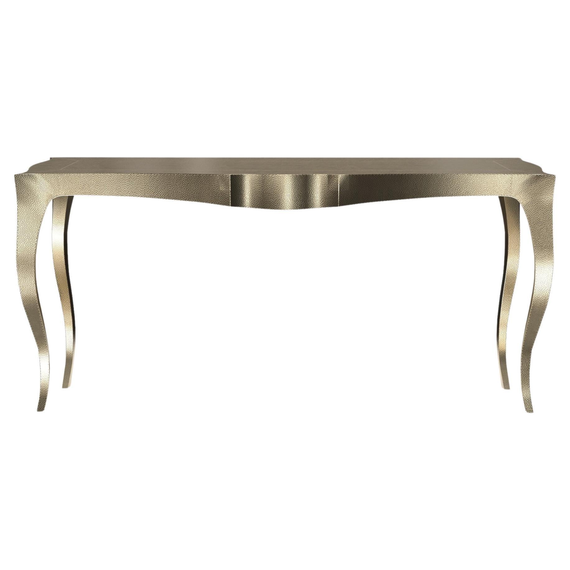 Louise Console Art Deco Industrial and Work Tables Mid. Hammered Brass 